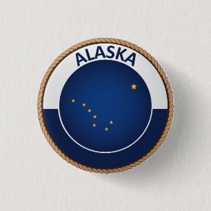 De staat Alaska Flag Seal Button