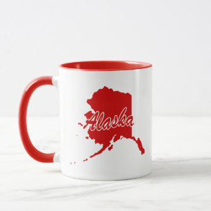 De staat Alaska Shape Red Mok