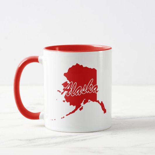 De staat Alaska Shape Red Mok (Links)
