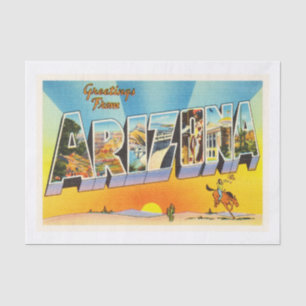 De staat Arizona AZ Old Vintage Travel Souvenir Tissuepapier