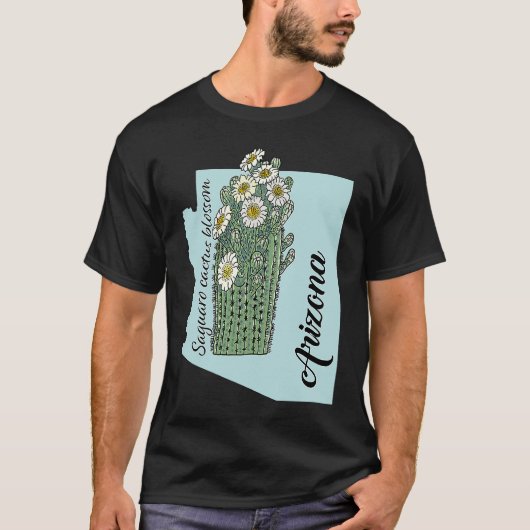 De staat Arizona Flower Saguaro cactus blossom T-shirt (Voorkant)