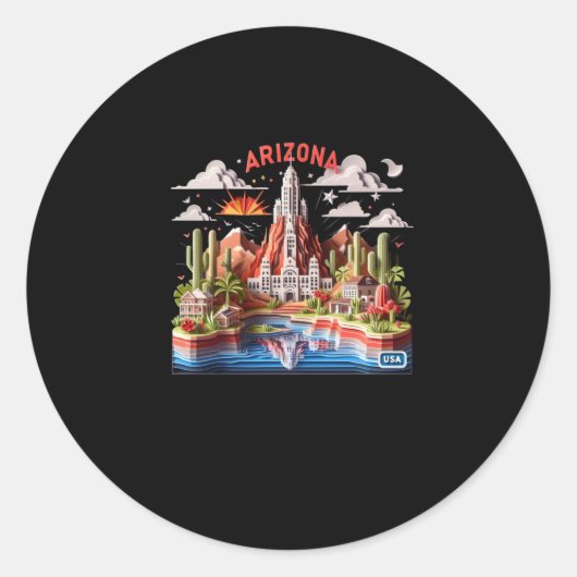 De staat Arizona in de Verenigde Staten Sticker 1 (Voorkant)