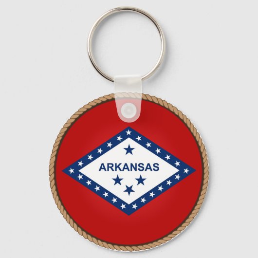 De staat Arkansas Flag Seal Sleutelhanger (Voorkant)