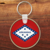 De staat Arkansas Flag Seal Sleutelhanger (Voorkant)