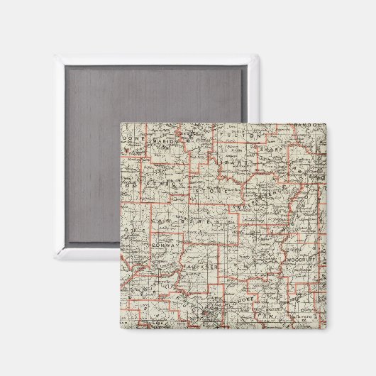 De staat Arkansas Magneet (Voorkant / Achterkant)