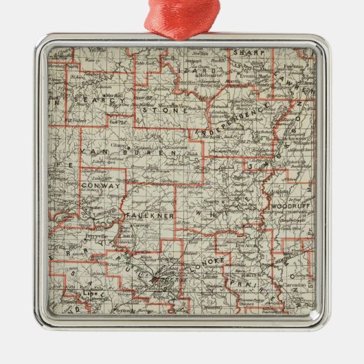 De staat Arkansas Metalen Ornament (Voorkant)