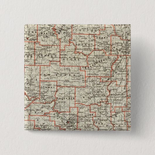 De staat Arkansas Vierkante Button 5,1 Cm (Voorkant)