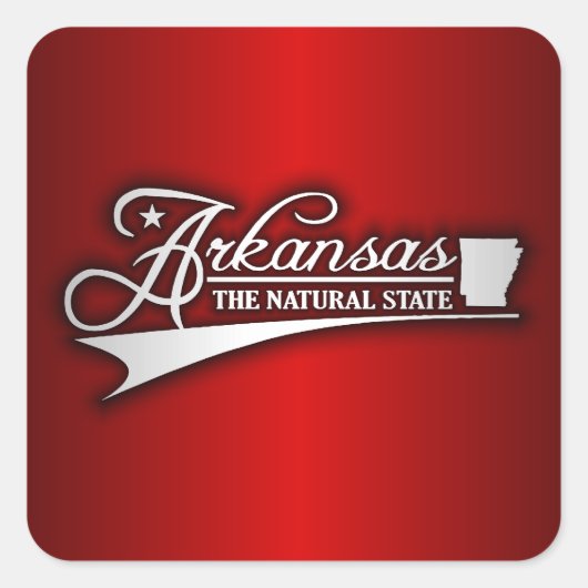 De staat Arkansas Vierkante Sticker (Voorkant)