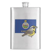 De staat Birdorable van Kansas: Westerne Meadowlar Flacon (Voorkant)