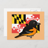 De staat Birdorable van Maryland: Baltimore Oriole Briefkaart (Voorkant / Achterkant)