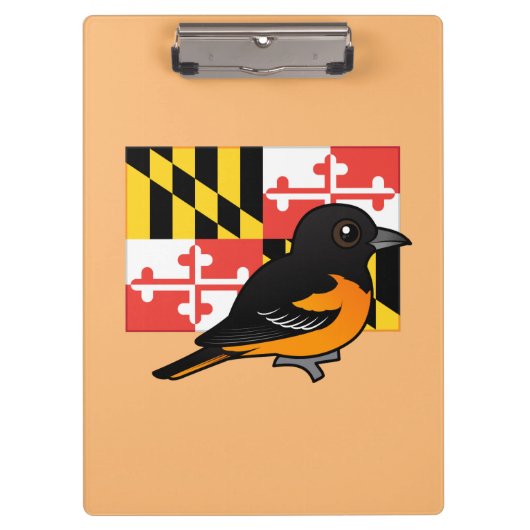 De staat Birdorable van Maryland: Baltimore Oriole Klembord (Voorkant)