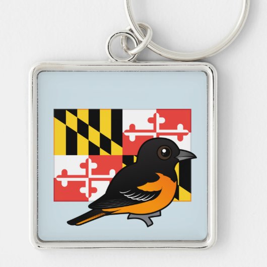 De staat Birdorable van Maryland: Baltimore Oriole Sleutelhanger (Voorkant)