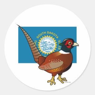 De staat Birdorable van South Dakota: Vaak fazant Ronde Sticker