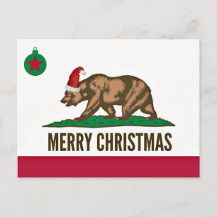 De staat California Merry kerstBeer Briefkaarten