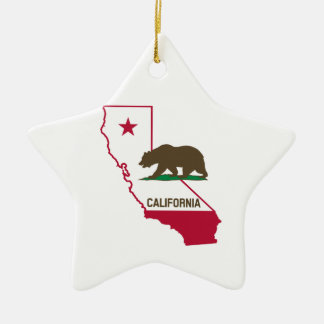 De staat Californië en het Beer Grizzly Keramisch Ornament