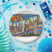 De staat Californië  groot Briefkaart van de Brief Papieren Bordje (Feest)