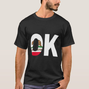 De staat Californische vlag Oklahoma OK Cities en T-shirt