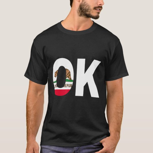 De staat Californische vlag Oklahoma OK Cities en T-shirt (Voorkant)