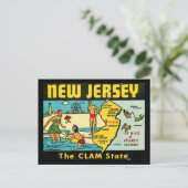 De staat Clam, New Jersey, Vintage Briefkaart (Staand voorkant)