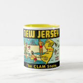 De staat Clam, New Jersey, Vintage Tweekleurige Koffiemok (Center)