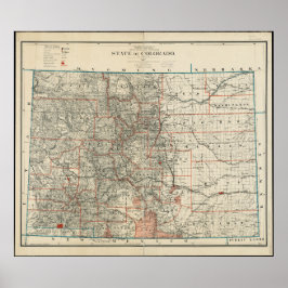 De staat Colorado Map Poster