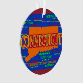De staat Connecticut Map, New Haven, Hartford Ornament (voorkant)