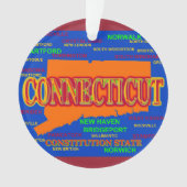 De staat Connecticut Map, New Haven, Hartford Ornament (voorkant)