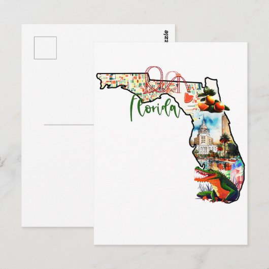 De staat Florida Briefkaart (Voorkant / Achterkant)
