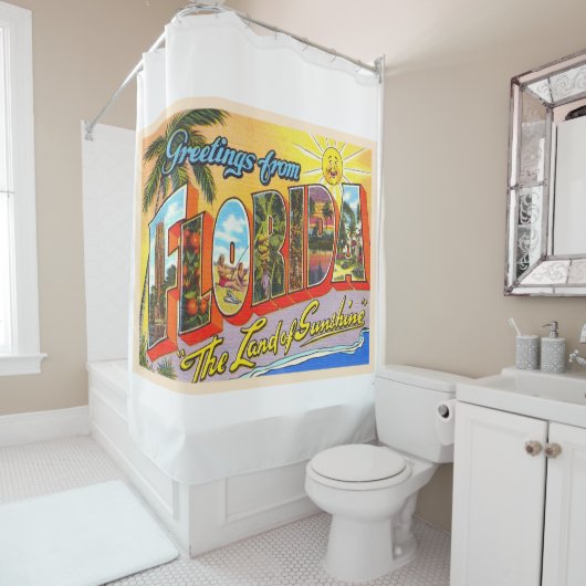 De staat Florida FL  groot Briefkaart Douchegordijn (In situ)