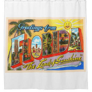 De staat Florida FL  groot Briefkaart Douchegordijn