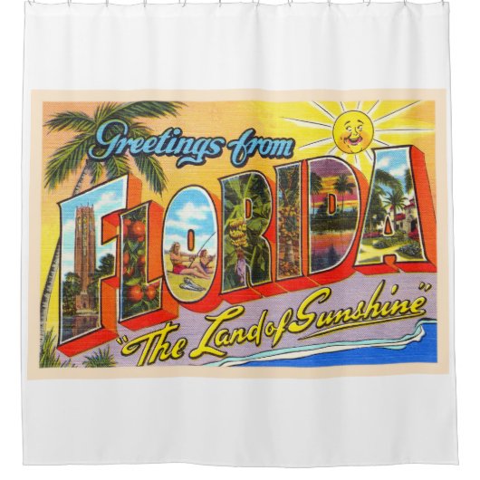De staat Florida FL  groot Briefkaart Douchegordijn (Voorkant)