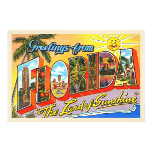 De staat Florida FL groot Briefkaart Foto Afdruk