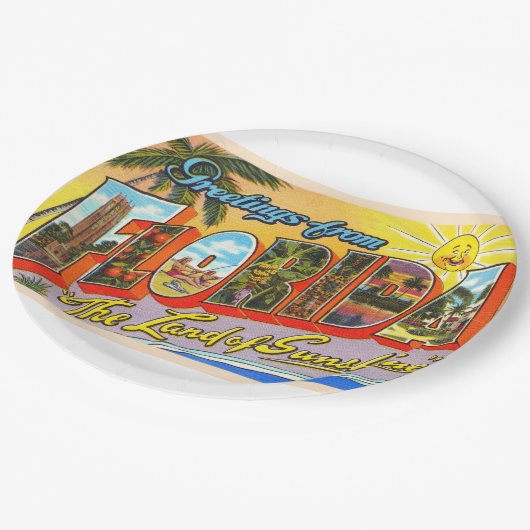 De staat Florida FL  groot Briefkaart Papieren Bordje (Gekanteld)