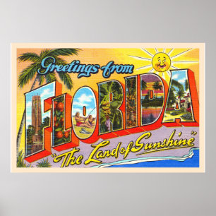 De staat Florida FL groot Briefkaart Poster