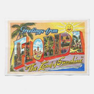 De staat Florida FL groot Briefkaart Theedoek