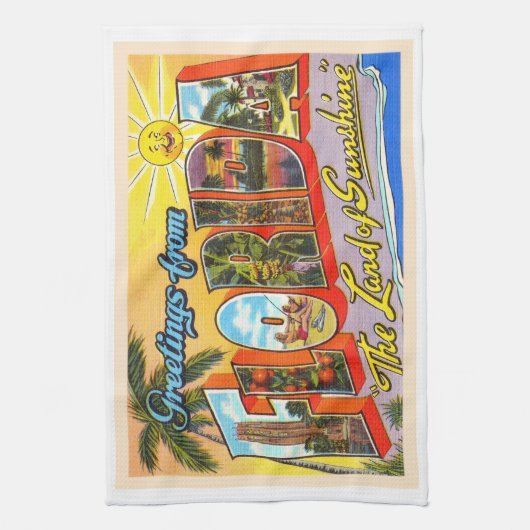 De staat Florida FL  groot Briefkaart Theedoek (Verticaal)