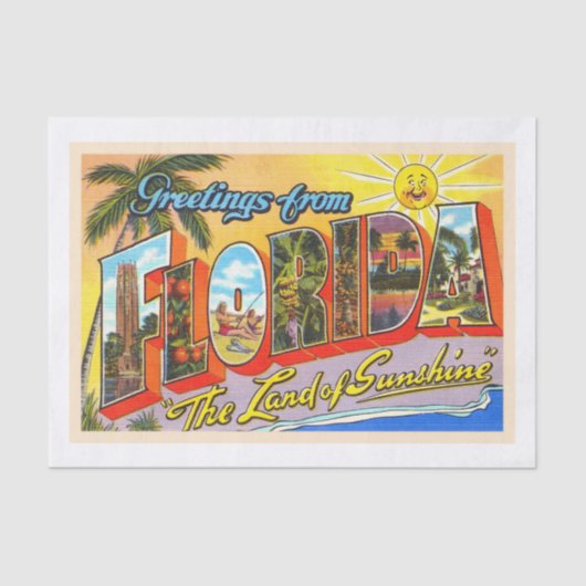 De staat Florida FL  groot Briefkaart Tissuepapier (Voorkant)
