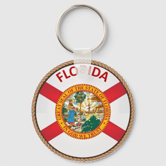De staat Florida Flag Seal Sleutelhanger (Voorkant)