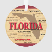 De staat Florida Map, Miami, Orlando, Key West Ornament (achterkant)
