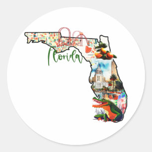 De staat Florida Ronde Sticker