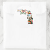 De staat Florida Ronde Sticker (Tas)