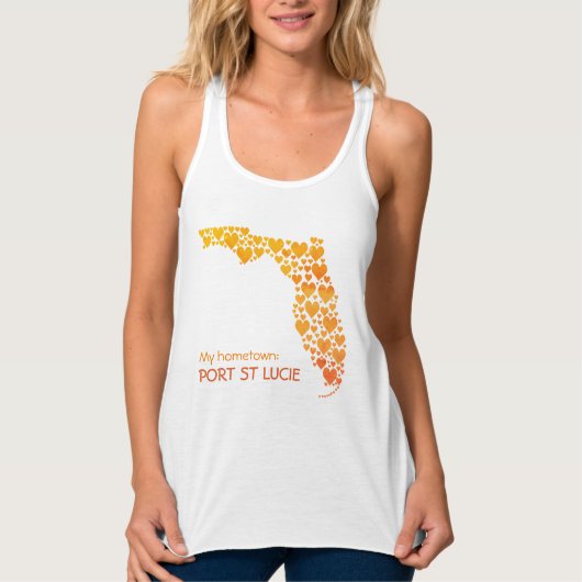 De staat Florida Silhouette Hearts & Hometown Tanktop (Voorkant)