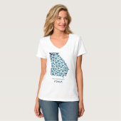 De staat Georgia Silhouette Hearts & Hometown T-shirt (Voorkant volledig)