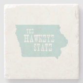 De staat Hawkeye Iowa Nickname Iowan Iowegian Stenen Onderzetter (Voorkant)