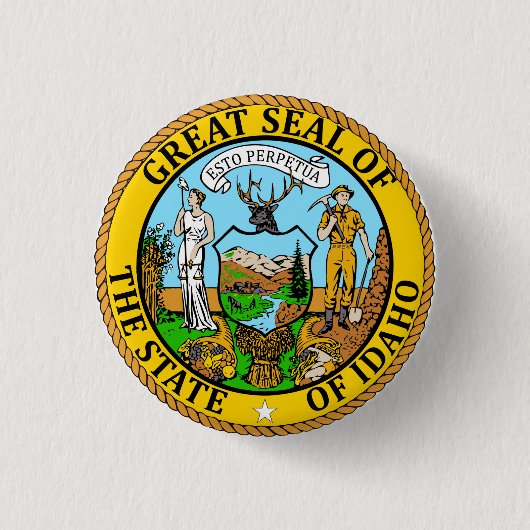 De staat Idaho Flag Seal Button (Voorkant)