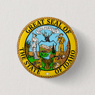 De staat Idaho Flag Seal Button