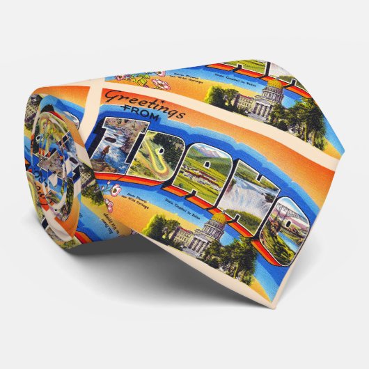 De staat Idaho ID groot Briefkaart Stropdas (Opgerold)