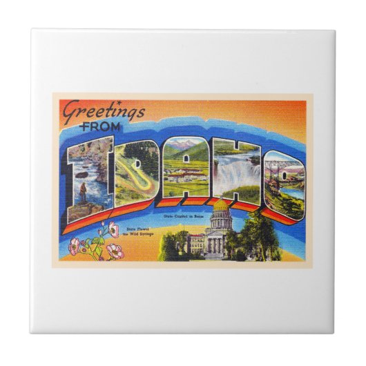 De staat Idaho ID  groot Briefkaart Tegeltje (Voorkant)