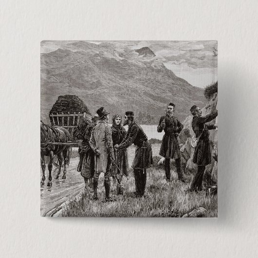 De staat Ierland Vierkante Button 5,1 Cm (Voorkant)