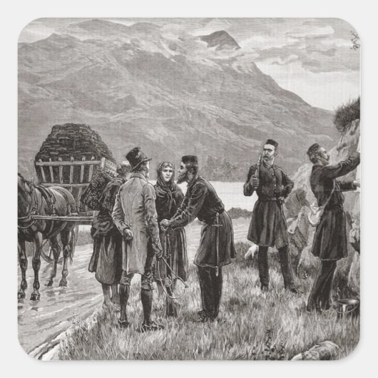 De staat Ierland Vierkante Sticker (Voorkant)